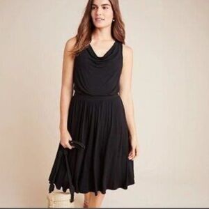 Maeve by Anthropologie Sleeveless Cowl-Neck Slip Midi Dress in black size medium
